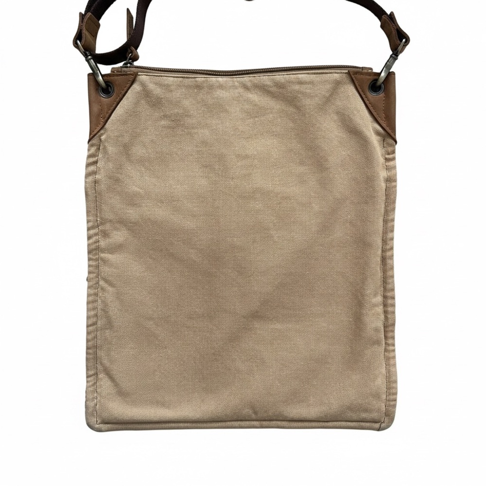 Canvas & Leather Crossbody Messenger Bag Western, Country, Boho, Unisex - Picture 2 of 10